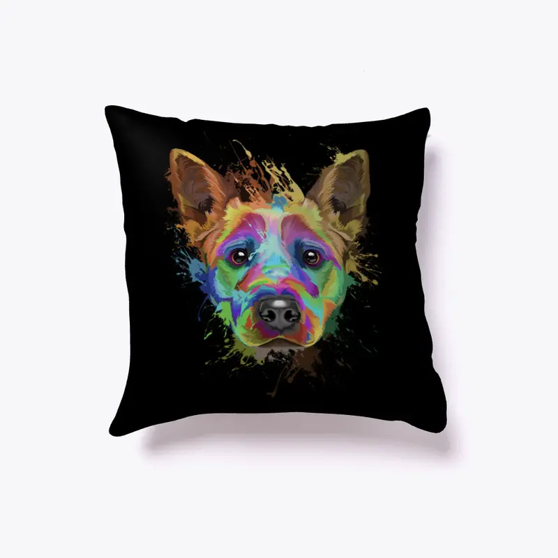 Cattle Dog Art Pillow